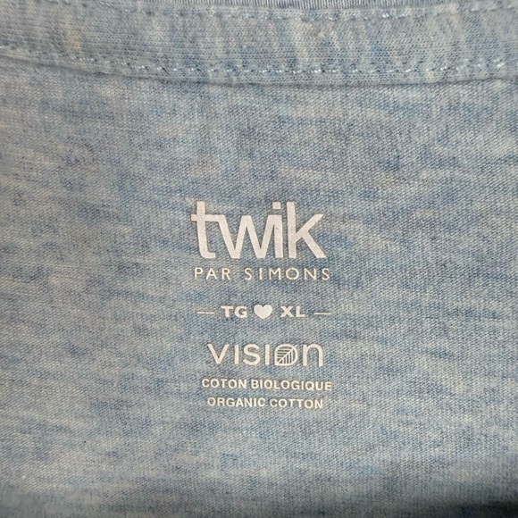 Twik Simonβs long sleeve stretchy white Blue Organic Cotton Top soft comfy - Picture 7 of 9